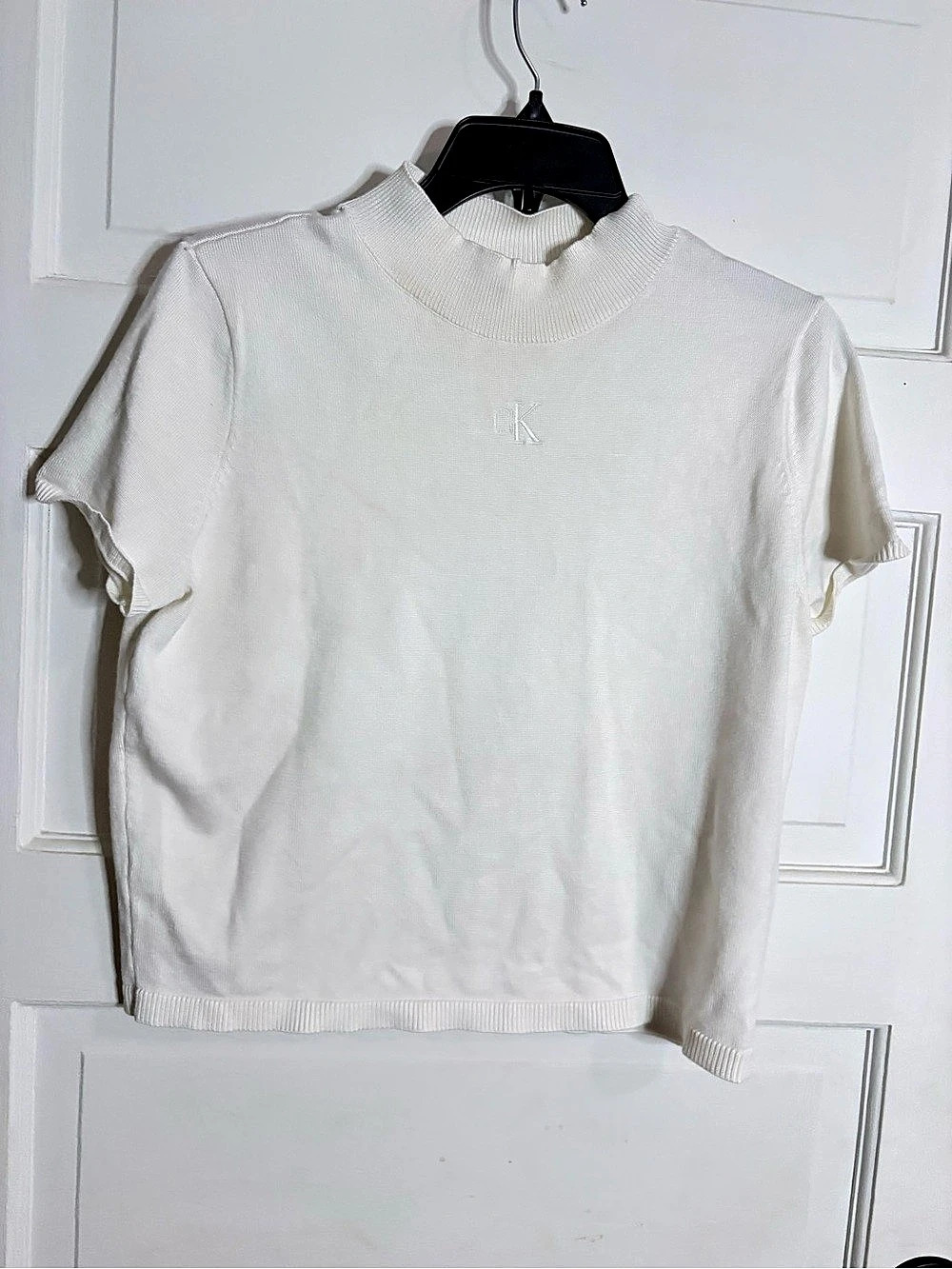 Calvin Klein Jeans Mock Neck Short Sleeve Top